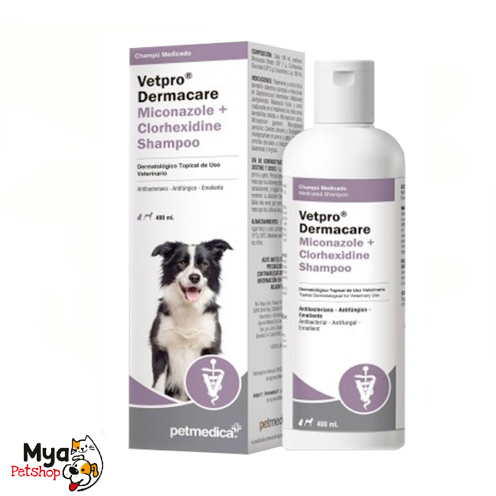 Agrovet | Vetpro Dermacare Miconazole+Clorhexidine | Shampoo | 400 ml