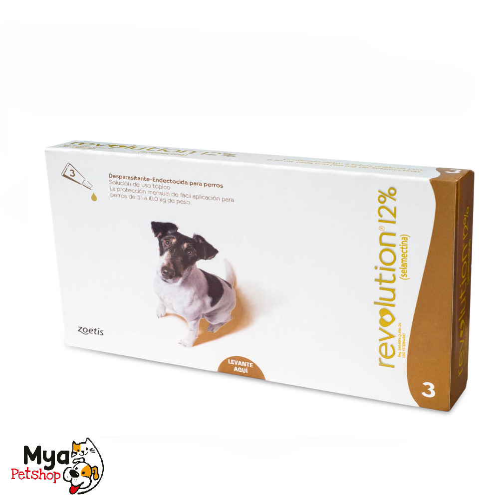 Zoetis | Revolution 12% | 3 Pipetas 5.1 a 10 kg | 0.5 ml