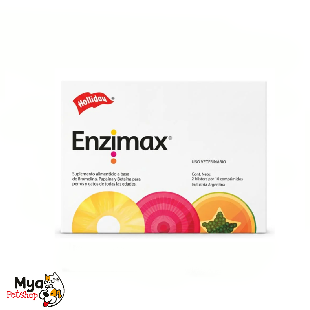 Holliday Enzimax 20 comprimidos – Suplemento para perros y gatos