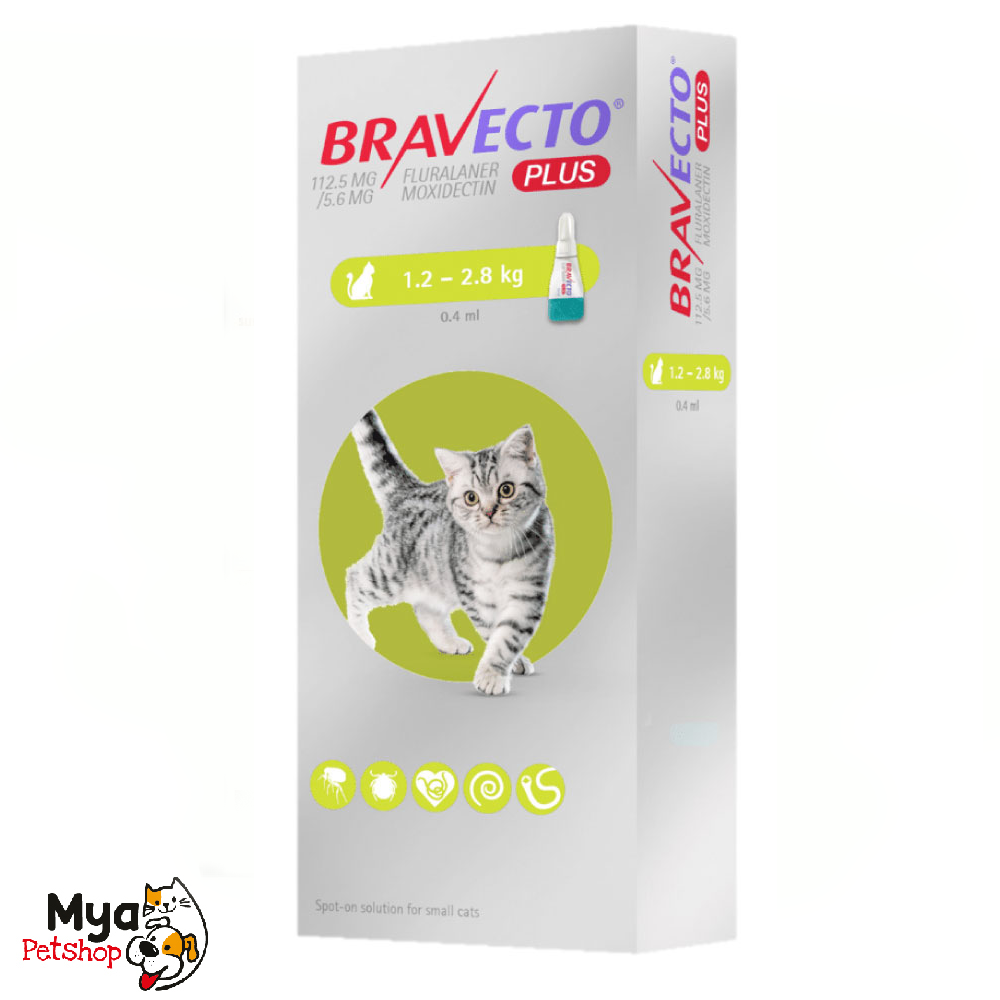 Bravecto plus | Spot on cats | 1.2 a 2.8 kg | 112.5 mg