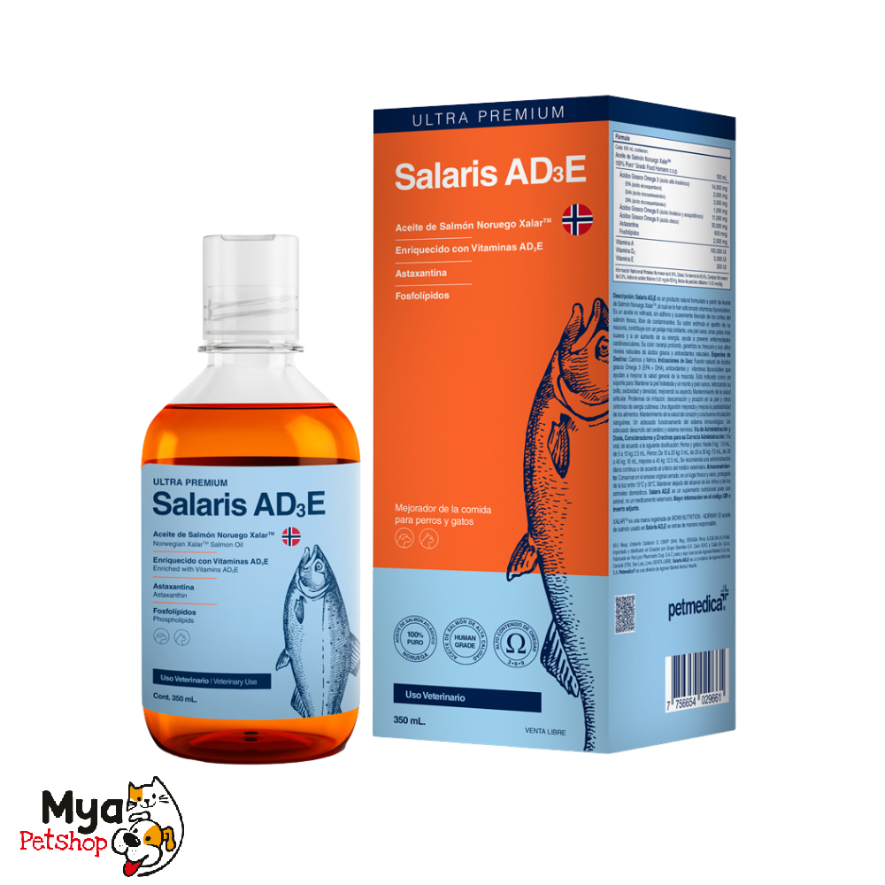 Salaris AD3E Aceite de Salmón – Suplemento para perros y gatos