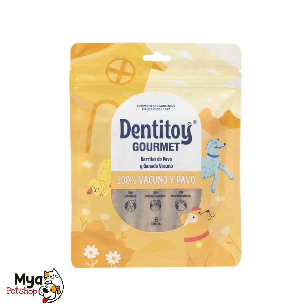 Dentitoy Gourmet Barritas de Pavo y Ganado Vacuno 6 Unidades