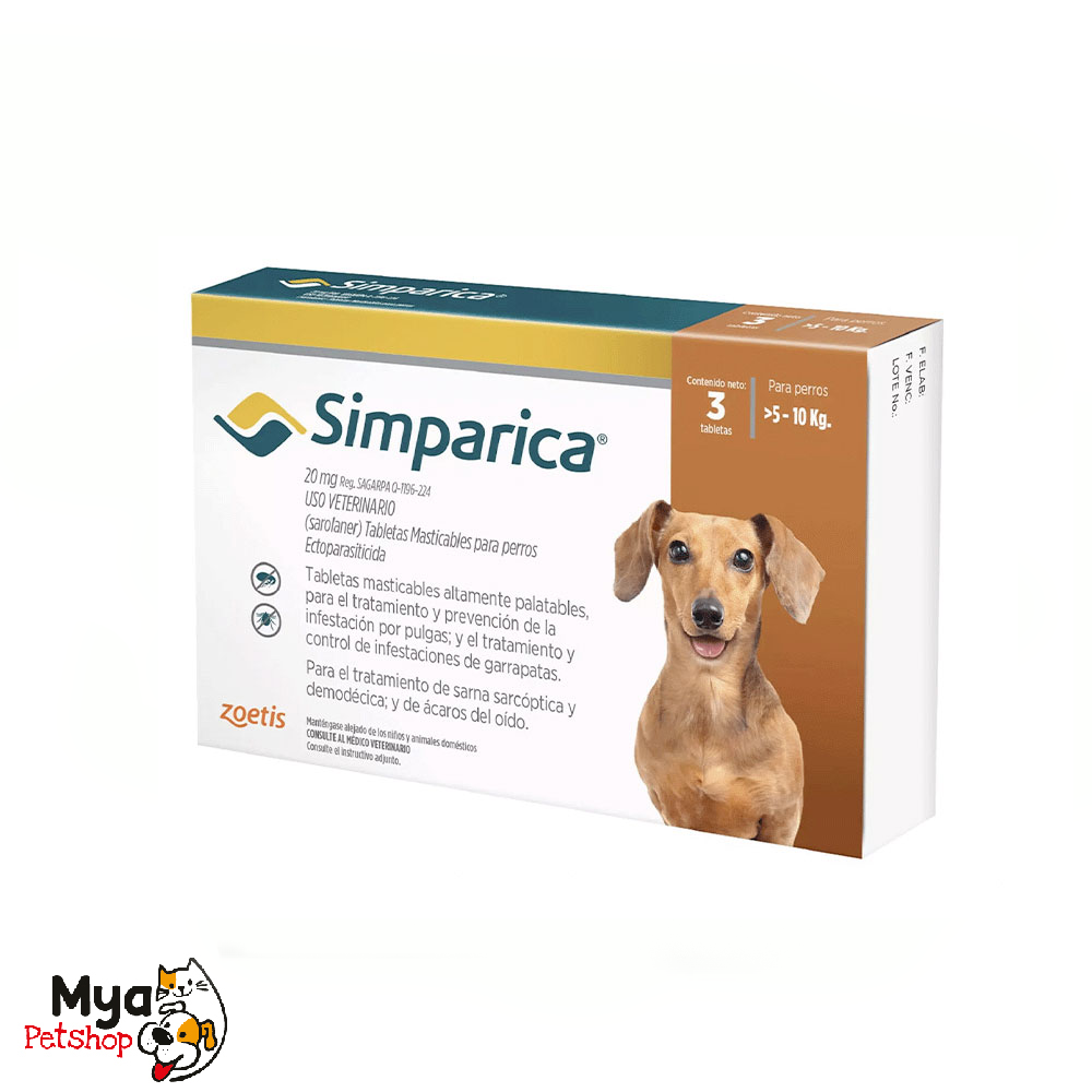 Simparica | Masticable | 20 mg | 5 a 10 kg | 3 tabletas